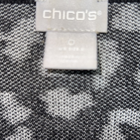 Chico’s Animal Print Sweater Crewneck Small (Chico’s 0) Black White - Picture 7 of 10